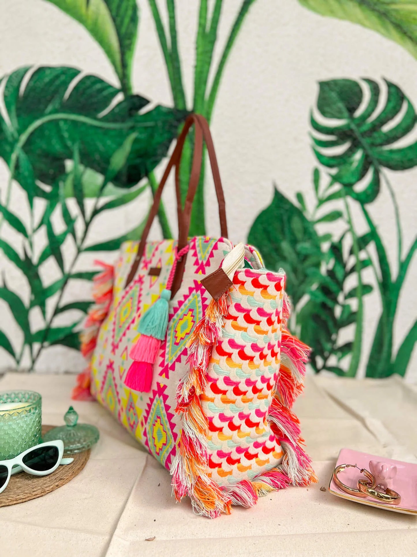 Citrus Burst Ruffle Beach Tote