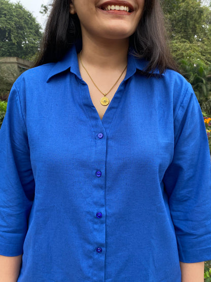 Geet Blue Cotton Shirt