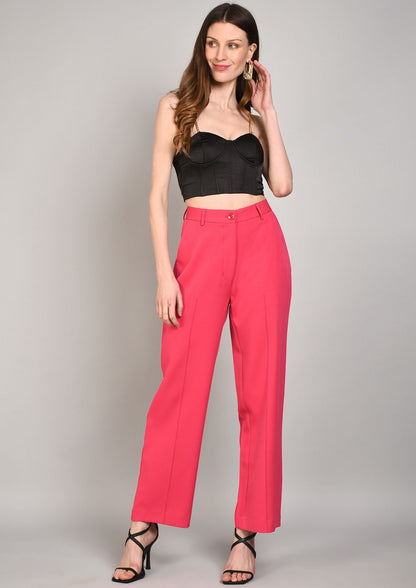 High Waist Straight Trousers