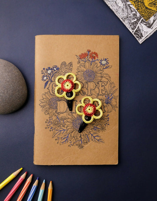 Flower Hair Clips Set Dahlia