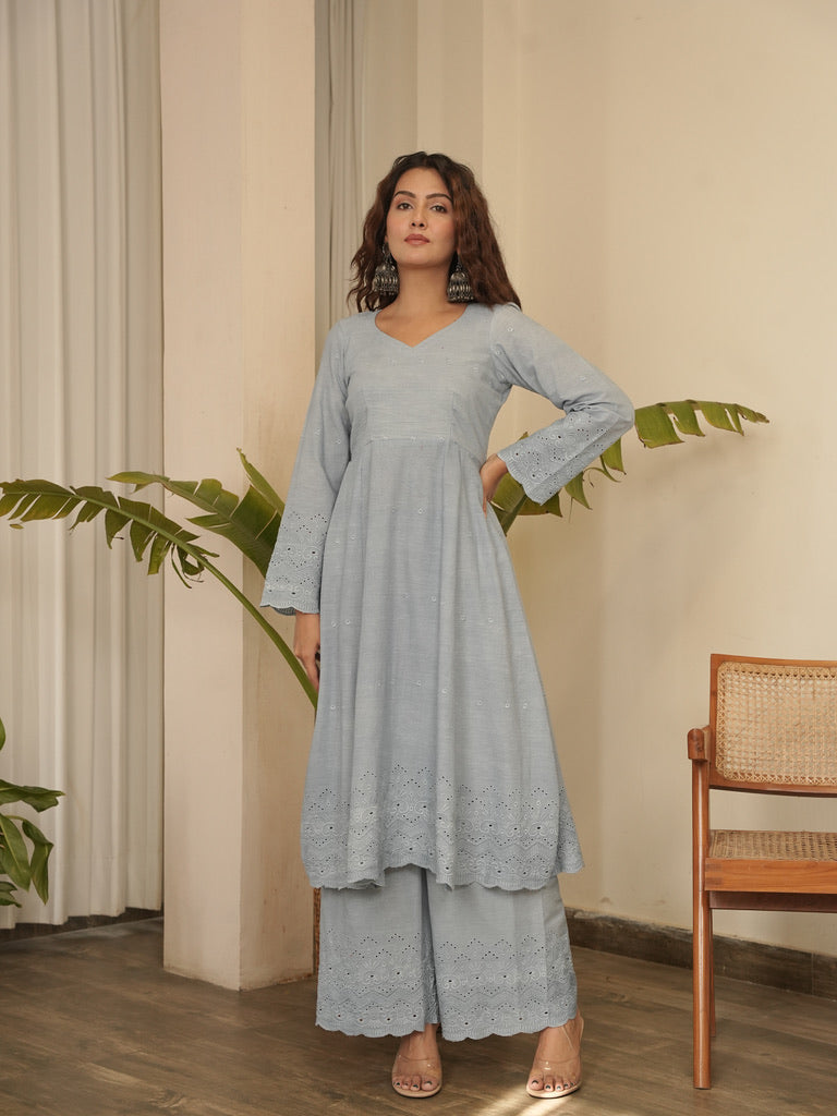 Gulaab Solid Cotton Kurta Set