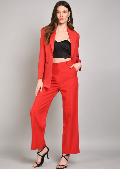 High Waist Straight Trousers