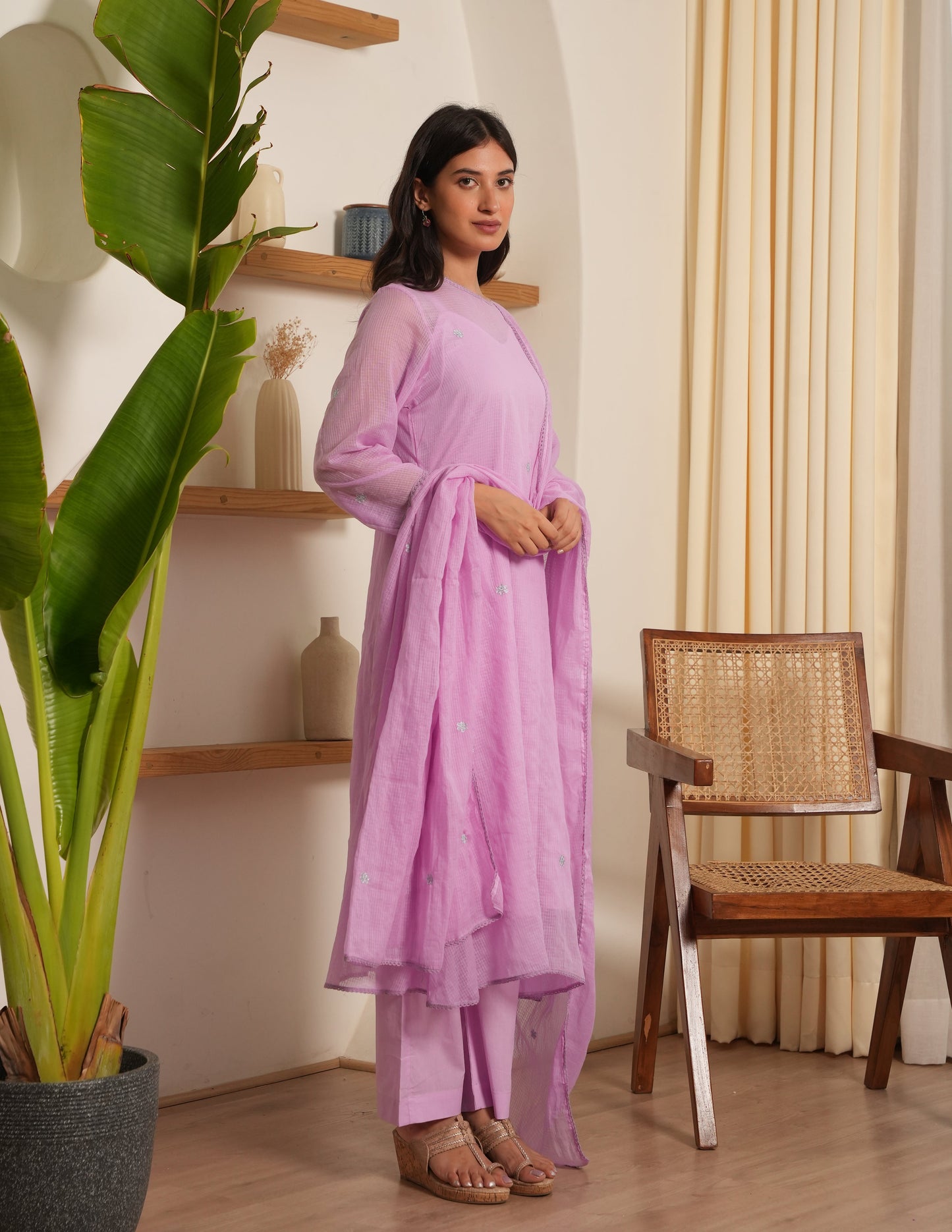 Malia Embroidered Hand-dyed Doria Suit Set