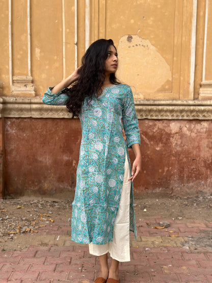 Amer Straight Embroidered Kurta