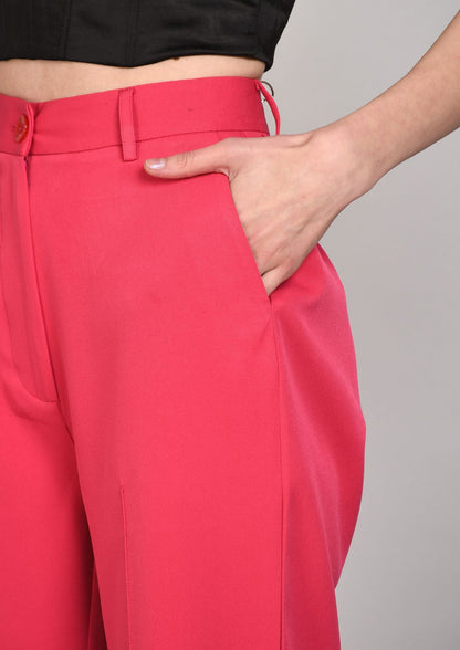 High Waist Straight Trousers