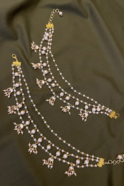 Kundan Moti Chain Payal Pair