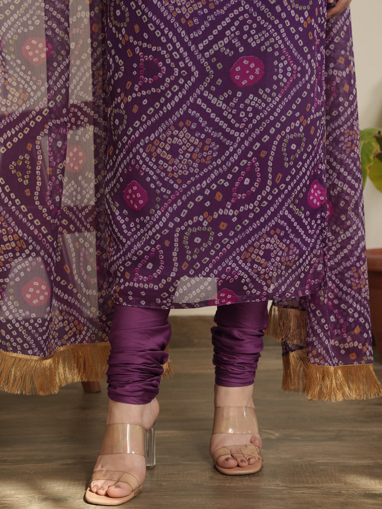 Kia Bandhani Chiffon Kurta Set