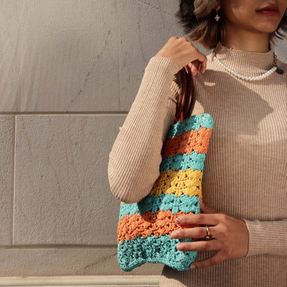 Boxy Crochet Handle Bag