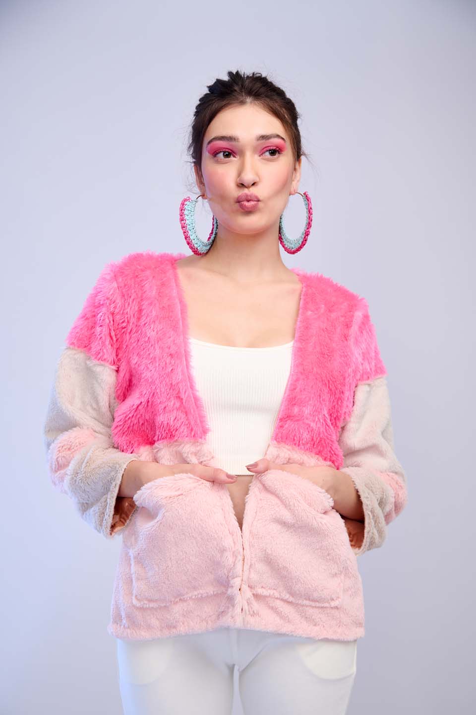 Pink Faux Fur Jacket