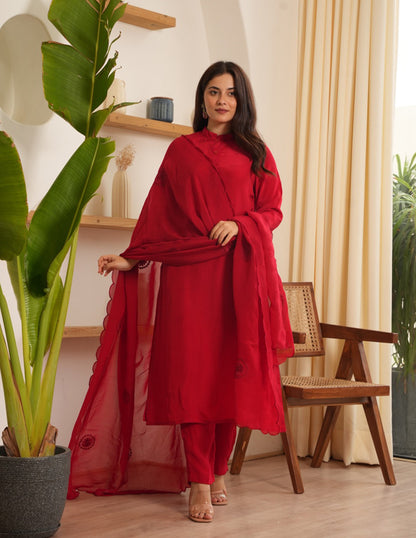 Bloosom Hand-dyed Silk Straight Suit Set