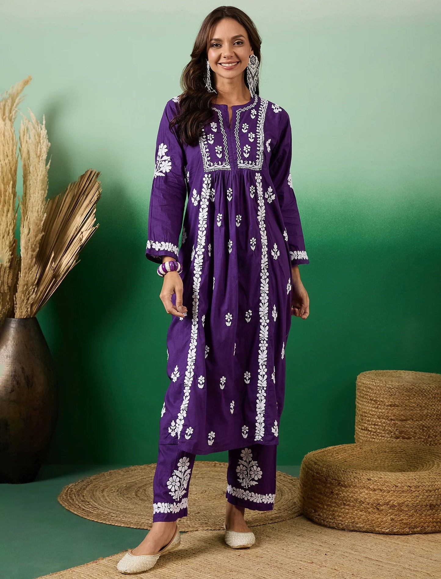 Fatima Chikankari Co-ord Palazzo and Kurta Set