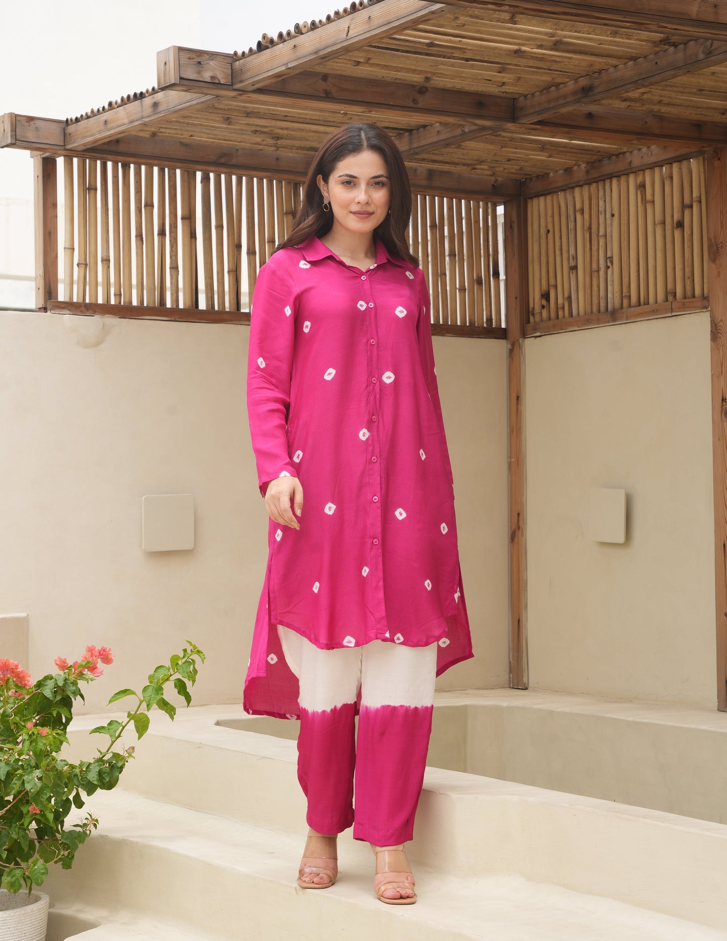 Ivy Hand-dyed Bandhani Muslin Co Ord Set