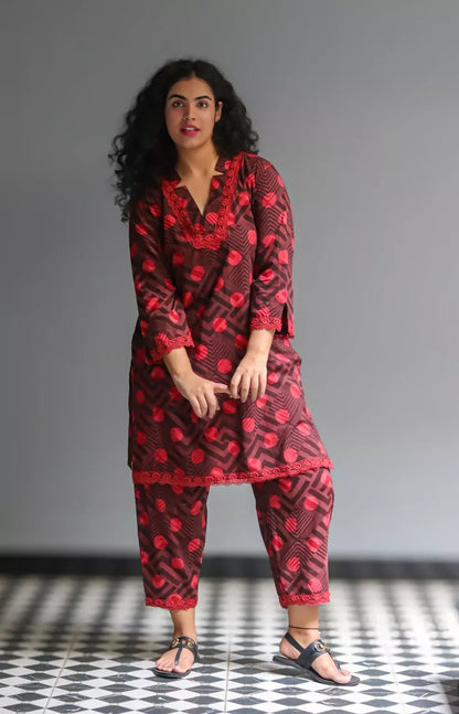 Kaveri Dabu Kurta Set