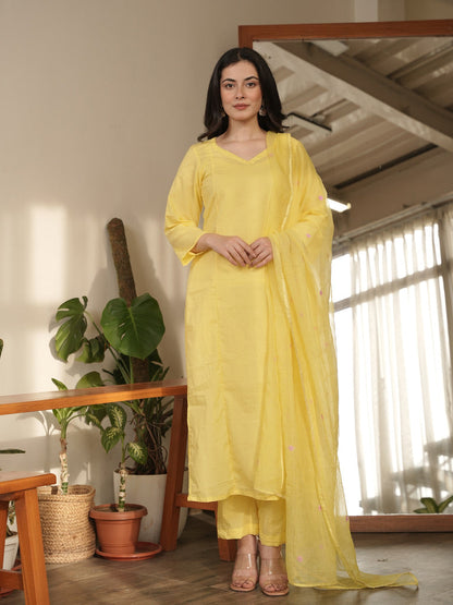 Rabia Embroidered Hand-dyed Cotton Suit Set