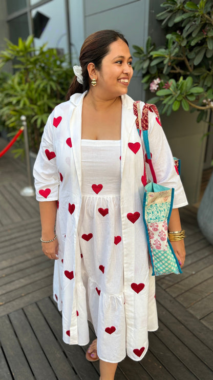 Dilbara Embroidered Red Heart Shrug