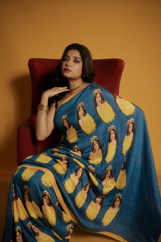 Hawa Hawai Blue Silk Saree