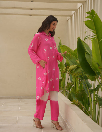 Ivy Hand-dyed Bandhani Muslin Co Ord Set