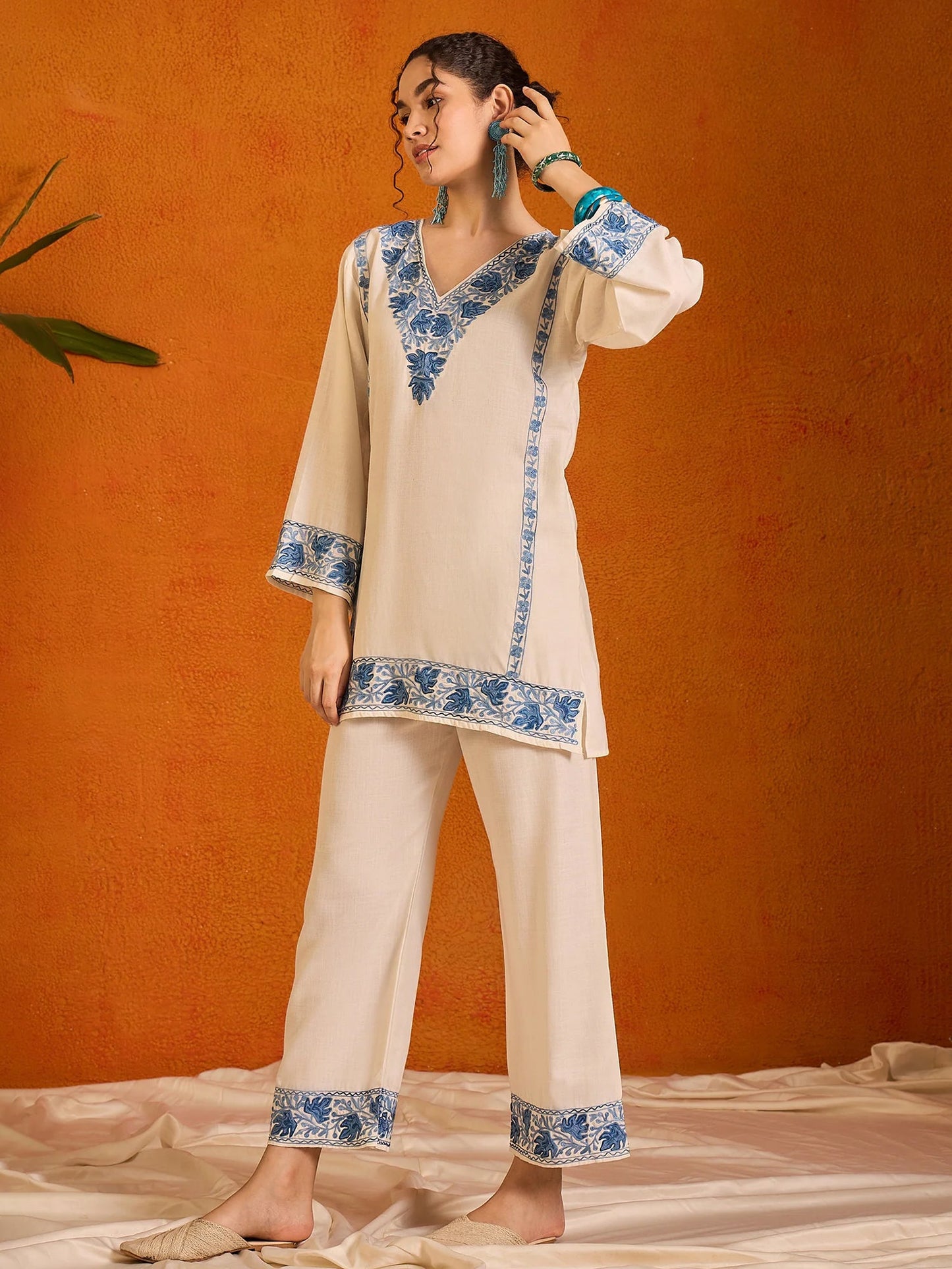 Alia Cotton Kashmiri Kurta Co-ord Set