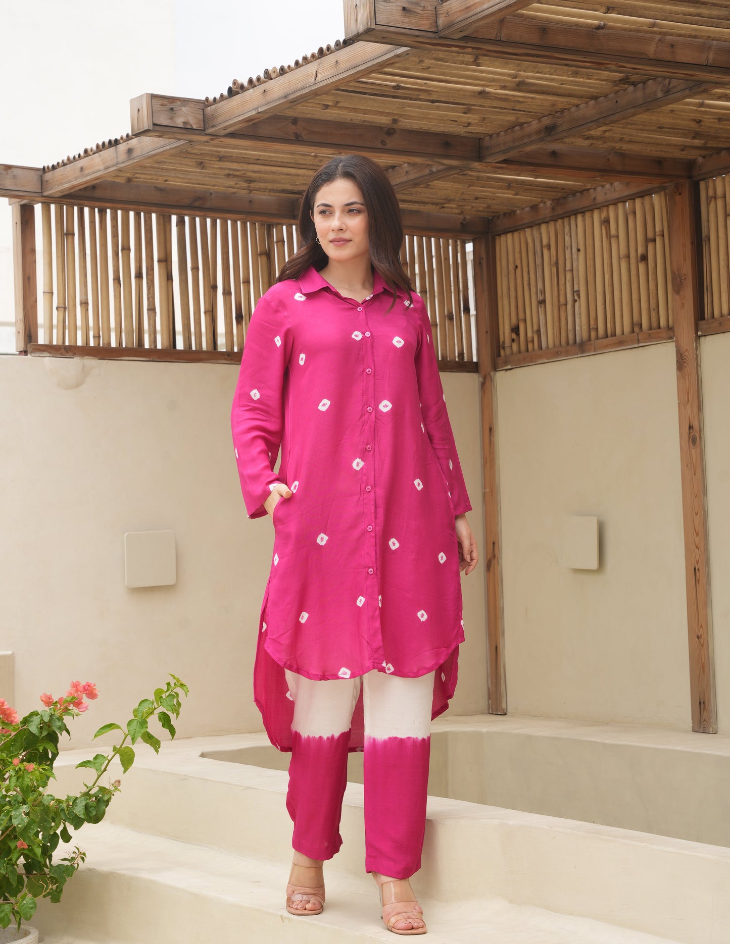 Ivy Hand-dyed Bandhani Muslin Co Ord Set