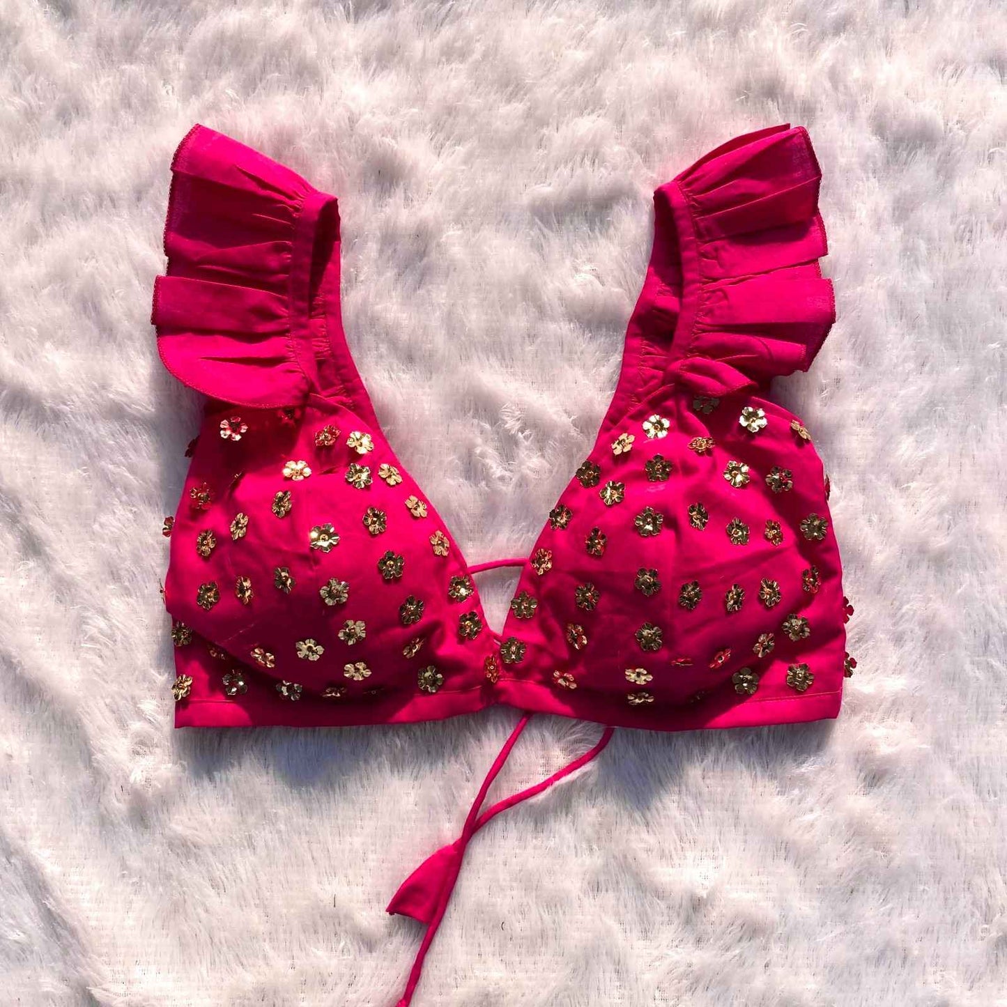 Floral Sequin Handwork Bralette