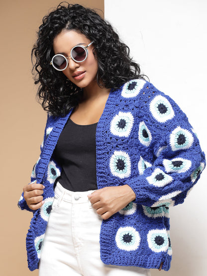 Evil Eye Patch Cardigan