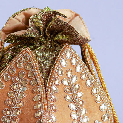 Sindh Kundan Handwork Mini Lotus Potli