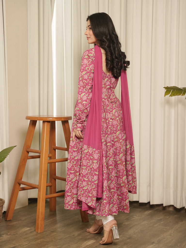 Aish Block Print Anarkali Set