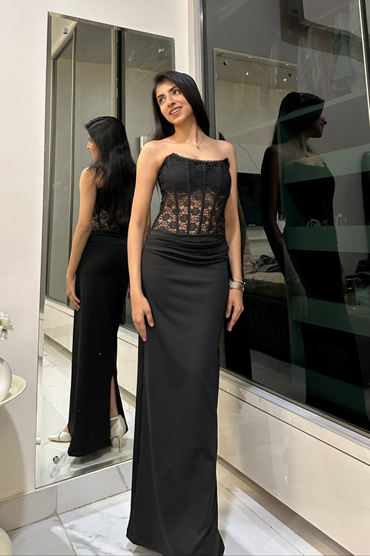 Lacy Midnight Corset Gown