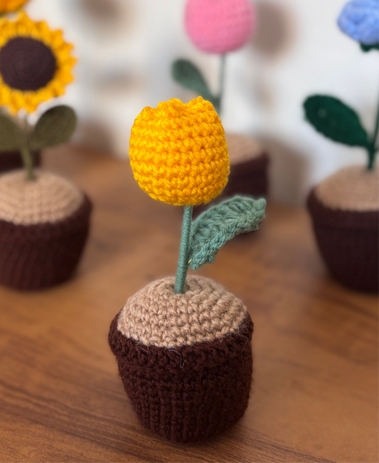 Tulip Crochet Pot