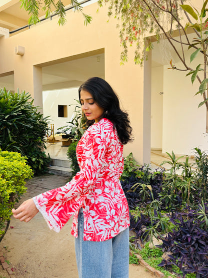 Gulnaar Classic Floral Pink Kurti