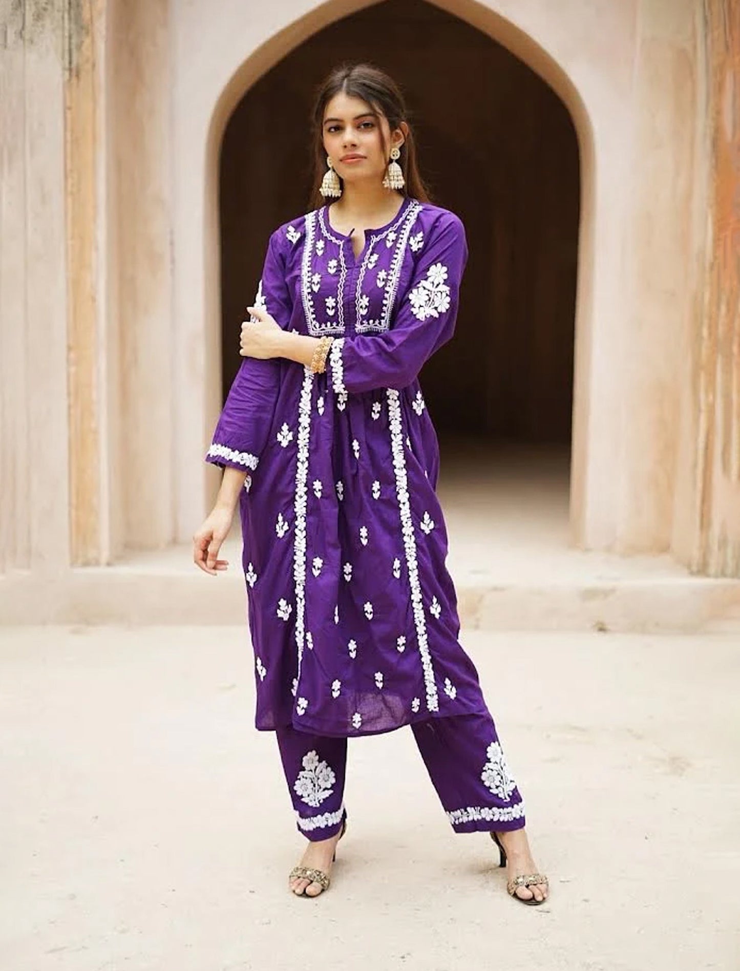 Fatima Chikankari Co-ord Palazzo and Kurta Set