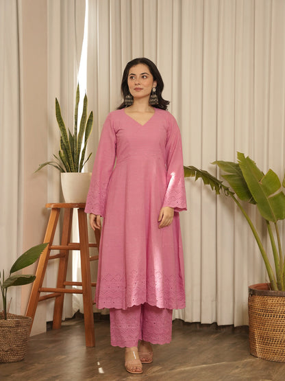 Gulaab Solid Cotton Kurta Set