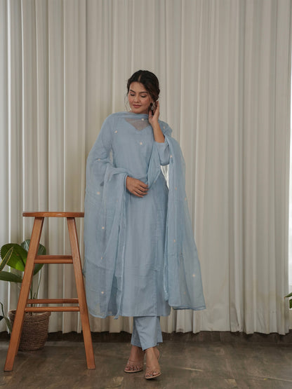 Rabia Embroidered Hand-dyed Cotton Suit Set