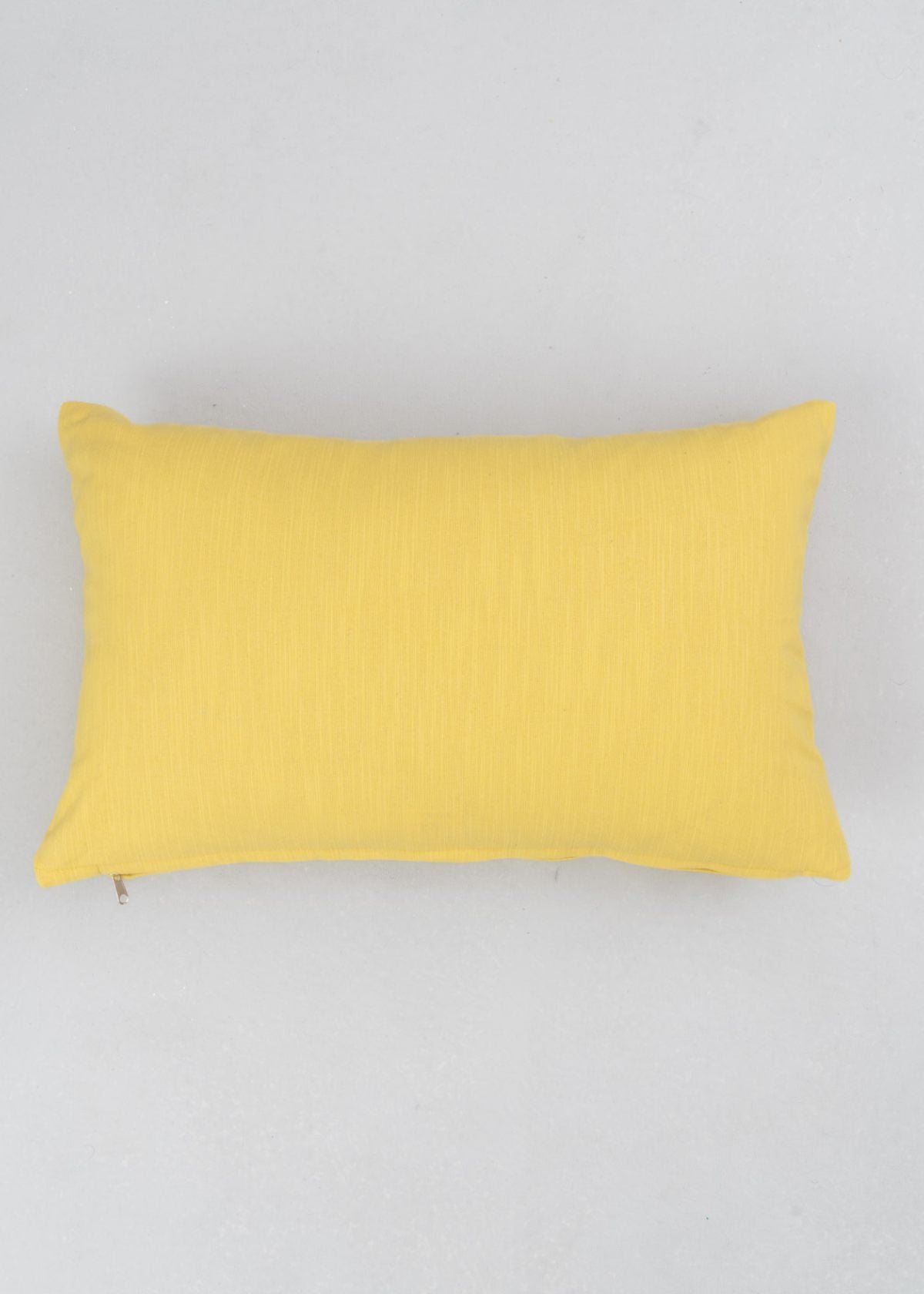 Leafy Affair Yellow Printed 100% Cotton Cushion Cover