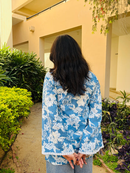 Neelika Blue Floral Print Kurti