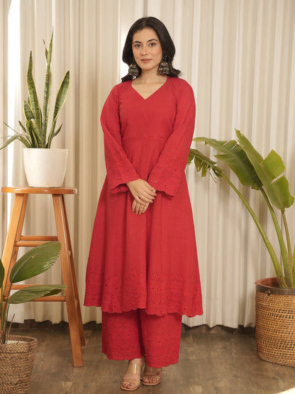 Gulaab Solid Cotton Kurta Set