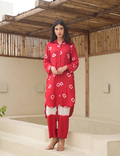 Ivy Hand-dyed Bandhani Muslin Co Ord Set