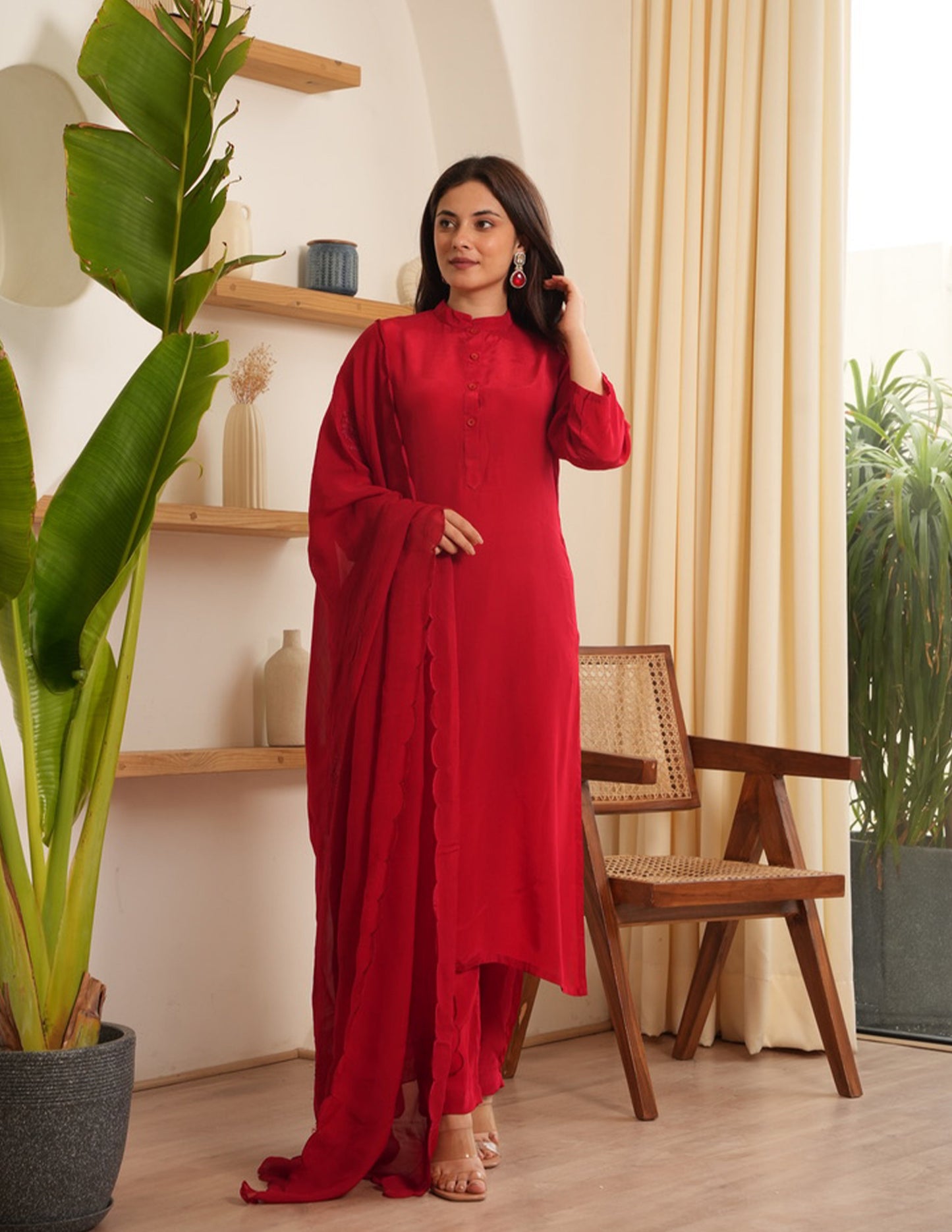 Bloosom Hand-dyed Silk Straight Suit Set