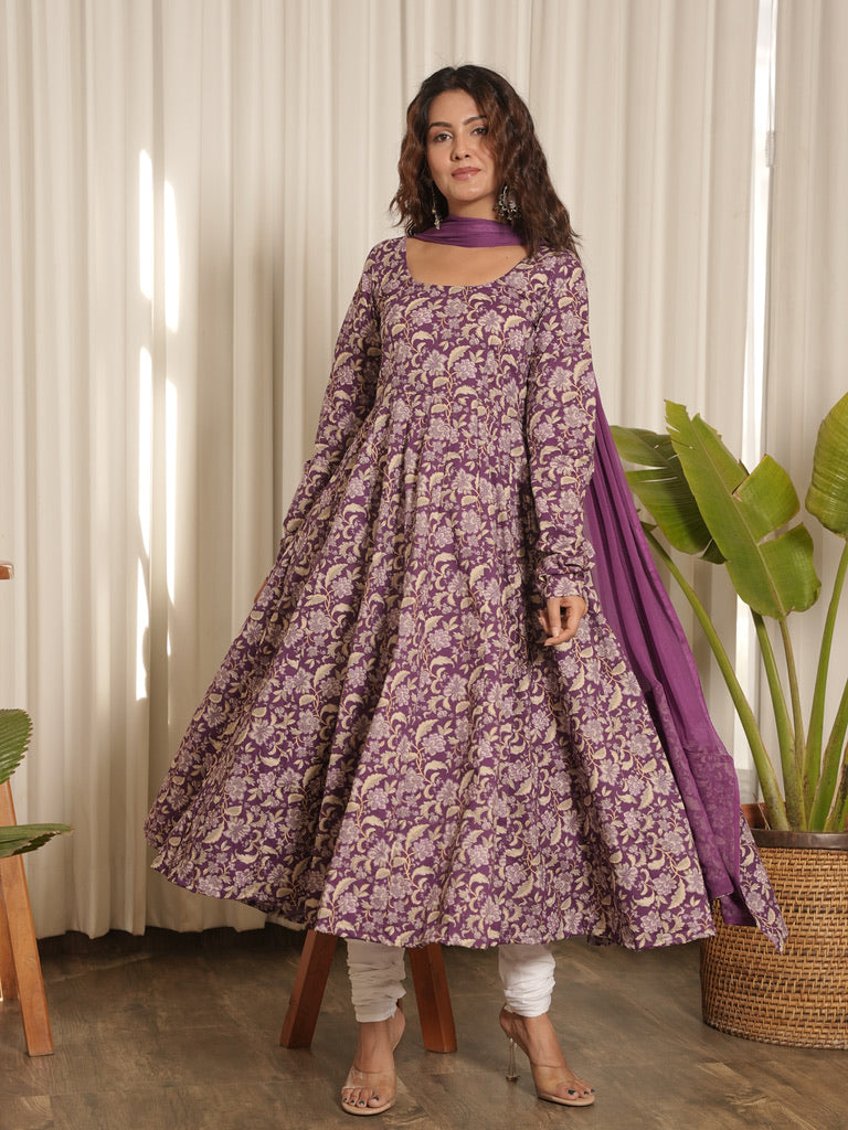 Aish Block Print Anarkali Set