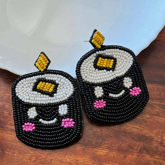 Soy Good Black Beaded Earrings