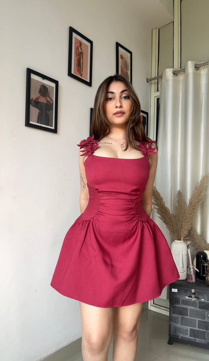 3D Rose Flare Dress