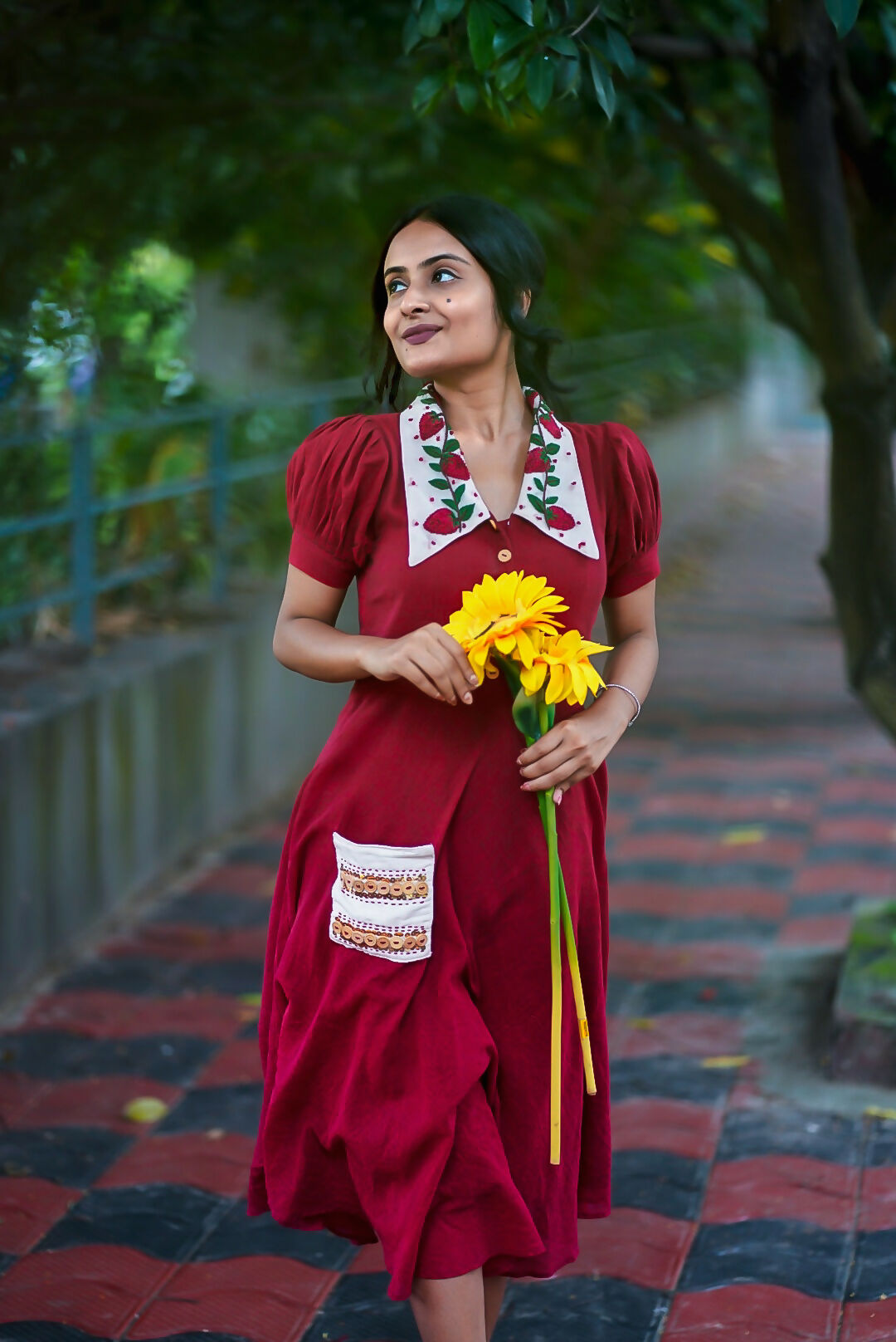 Strawberry Handwoven Cotton Dress