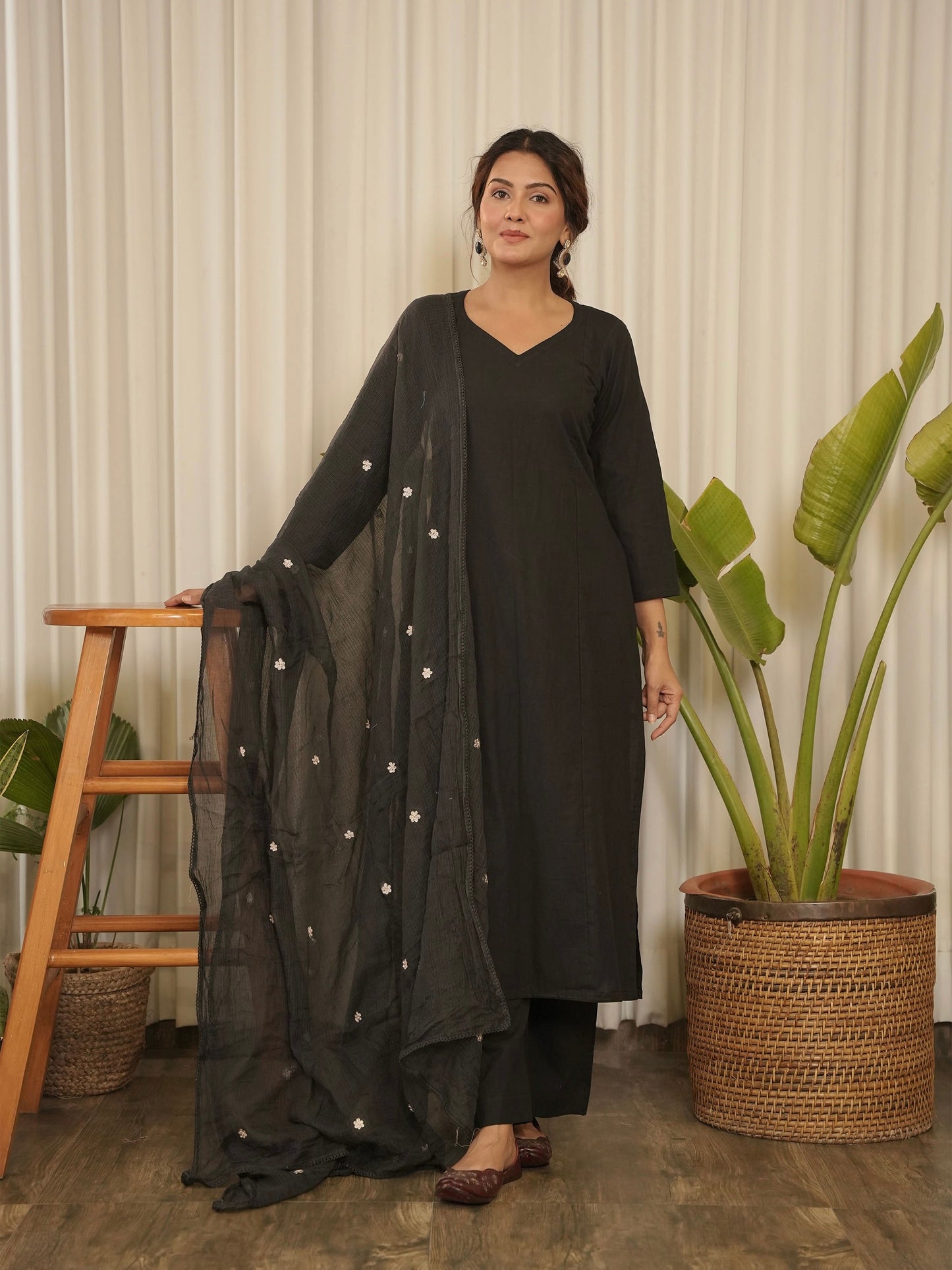 Rabia Embroidered Hand-dyed Cotton Suit Set