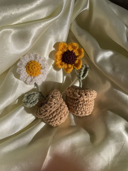 Set Of 2 Mini Crochet Pots