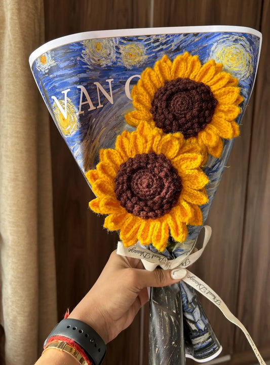 The Van Gogh Crochet Sunflower Bouquet