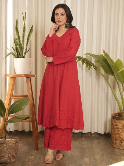 Gulaab Solid Cotton Kurta Set