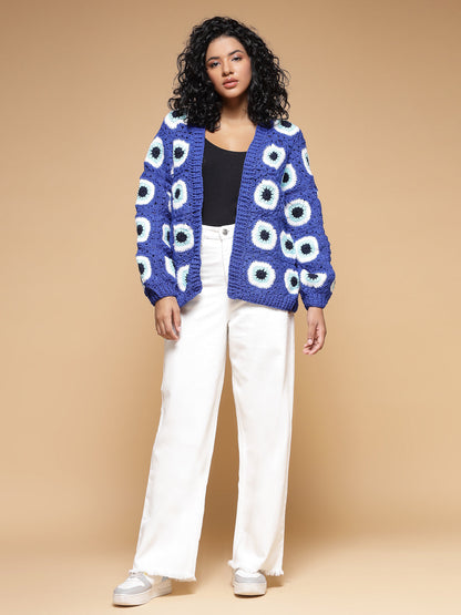 Evil Eye Patch Cardigan