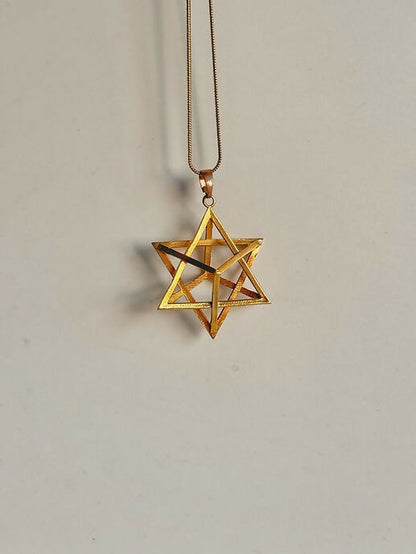 Octangular Star Brass Pendant