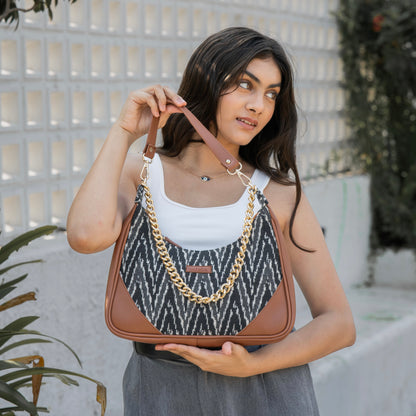 Blackberry Ikkat Hobo Baguette