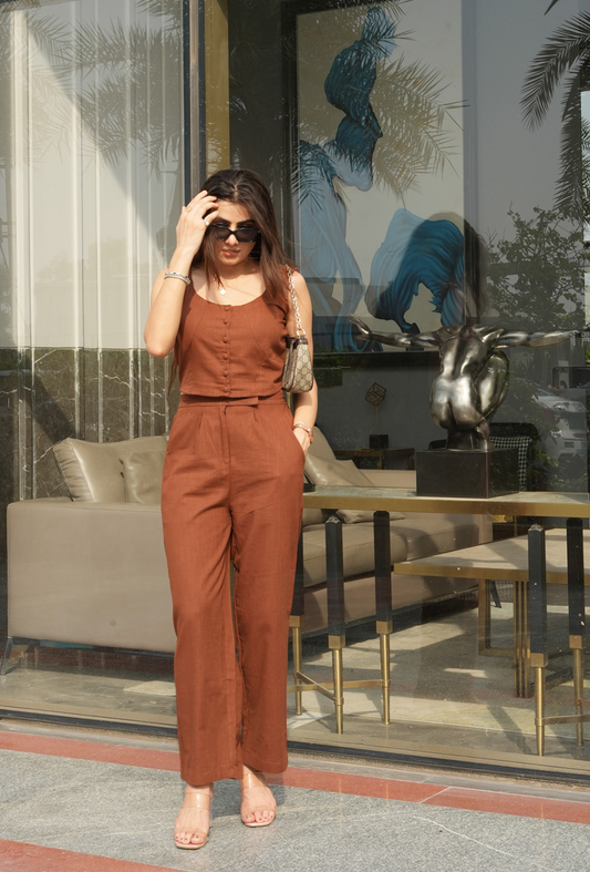 Walnut Linen Co-ord Set